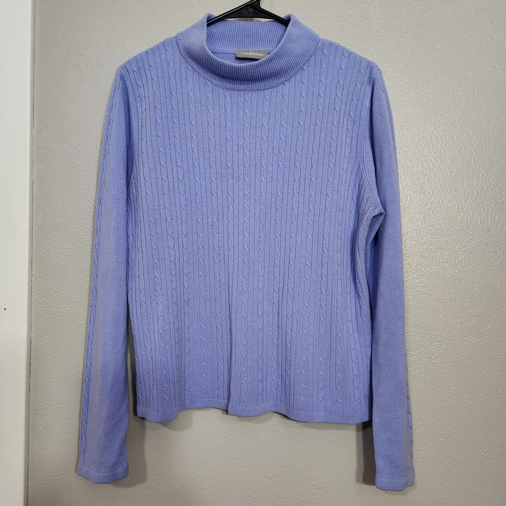 Croft‎ And Barrow Top Women's Size Large Purple Mock Neck